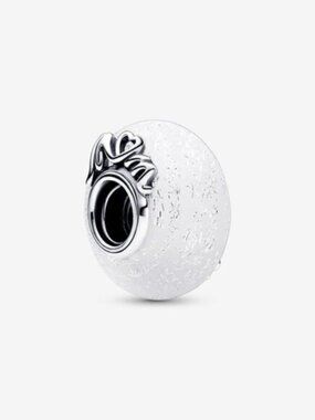 Pandora Glittery White Murano Glass Mom & Love Charm